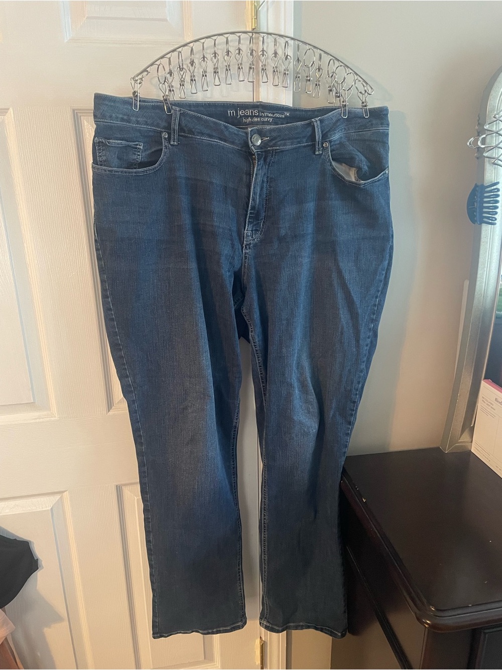 Maurices Women’s Dark Blue Bootcut Jeans Long Inseam